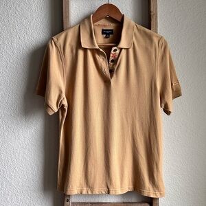 Burberry Golf Vintage Monogram Tan Polo Top Womens Sz: Med